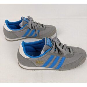 adidas Gray Sneakers with Blue Stripes